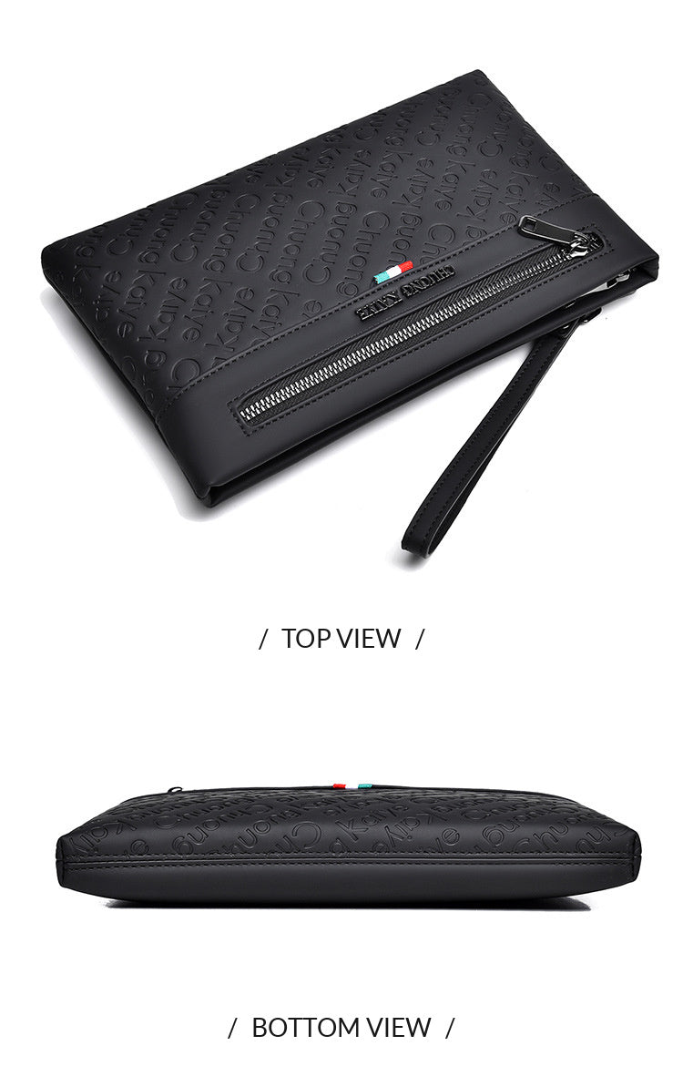 RUILU Designer Embossed Leather Men's Clutch Bag