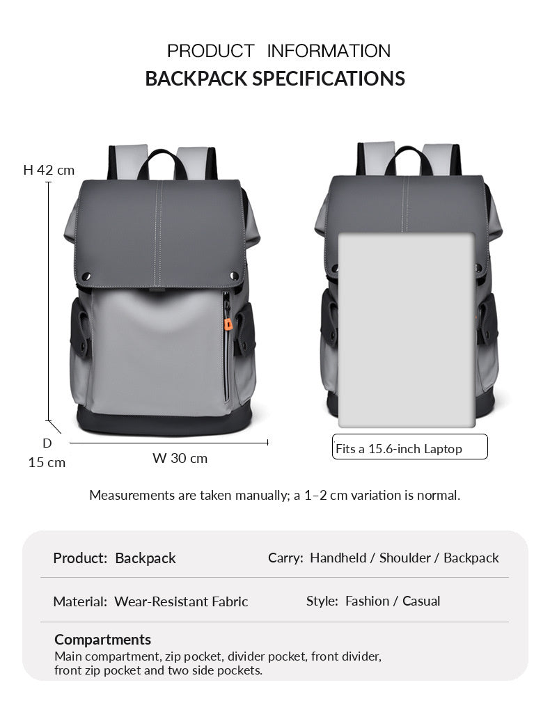 RUILU Urban Flap-Top Laptop Commuter Backpack