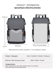 RUILU Urban Flap-Top Laptop Commuter Backpack