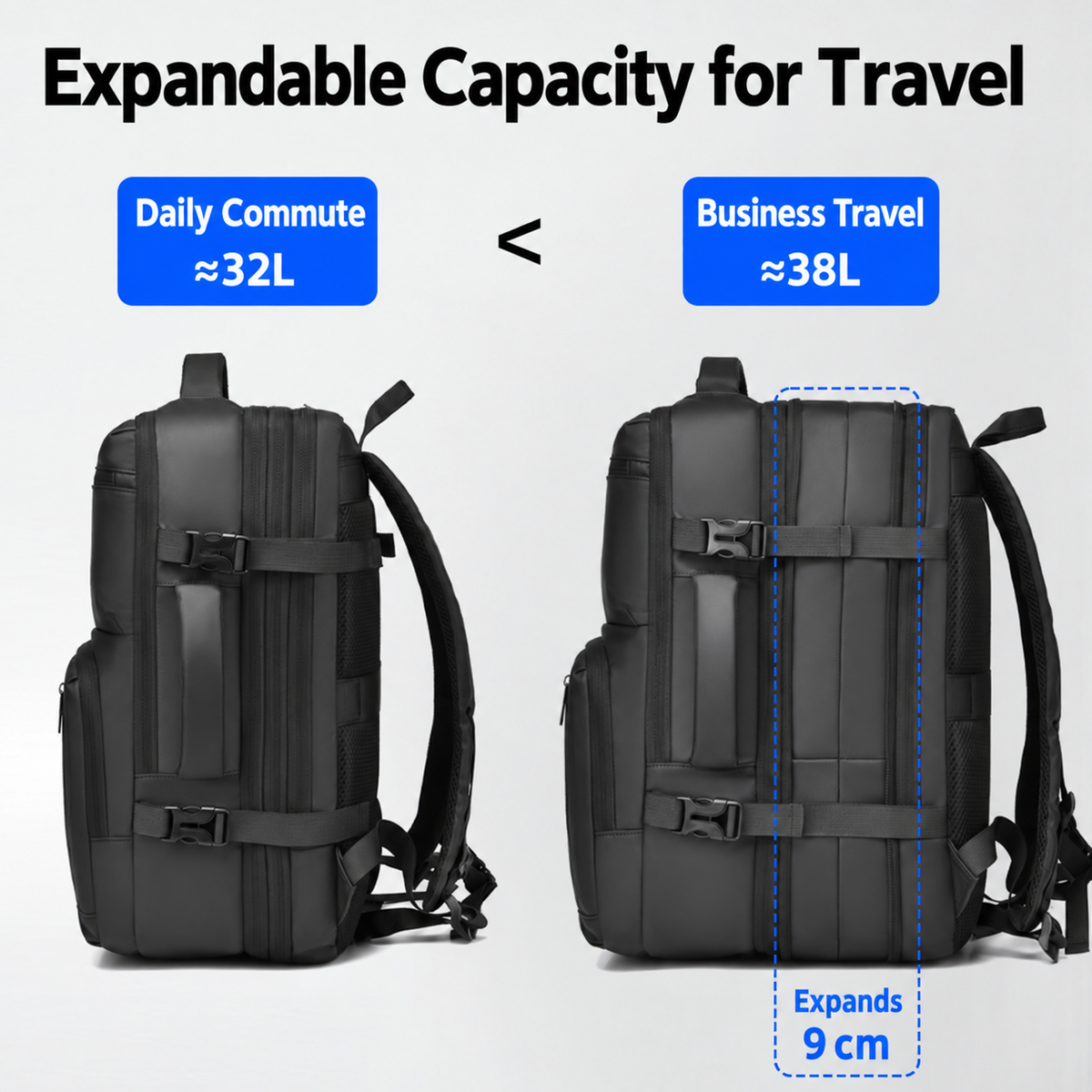 RUILU Executive Expandable Travel Backpack