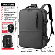 RUILU Expandable Lay-Flat Business Travel Backpack