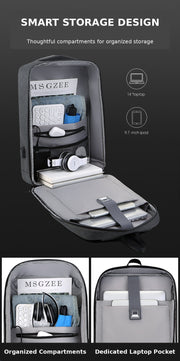 RUILU 3D Hard Shell Anti-Theft Laptop Backpack
