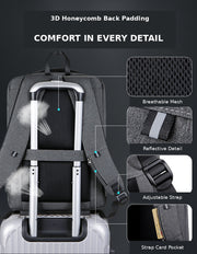 RUILU 3D Hard Shell Anti-Theft Laptop Backpack