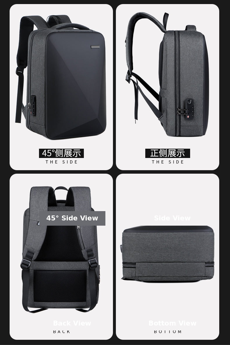 RUILU 3D Hard Shell Anti-Theft Laptop Backpack