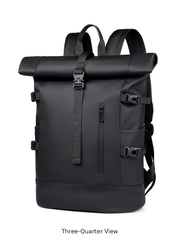 RUILU Wasserdichter Rolltop-Laptop-Reiserucksack