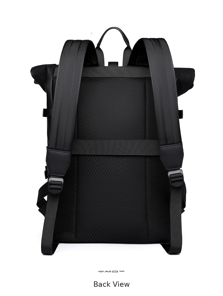 RUILU Wasserdichter Rolltop-Laptop-Reiserucksack