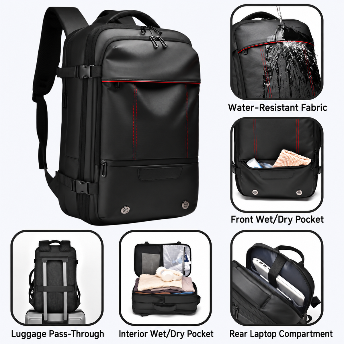 RUILU Expandable Vacuum Compression Travel Backpack